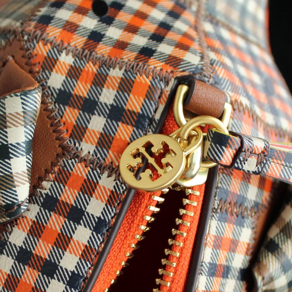 NWT Tory Burch Leather Plaid Patchwork Crossbody … - image 15